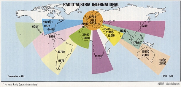 Zielgebiete der Aussendungen